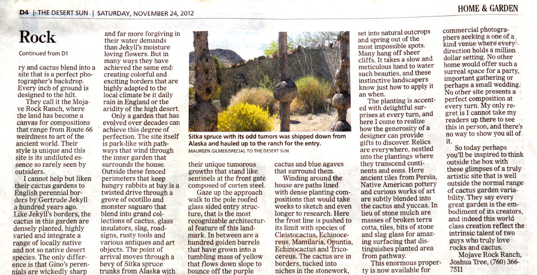 The Desert Sun - This is Mojave Rock Ranch